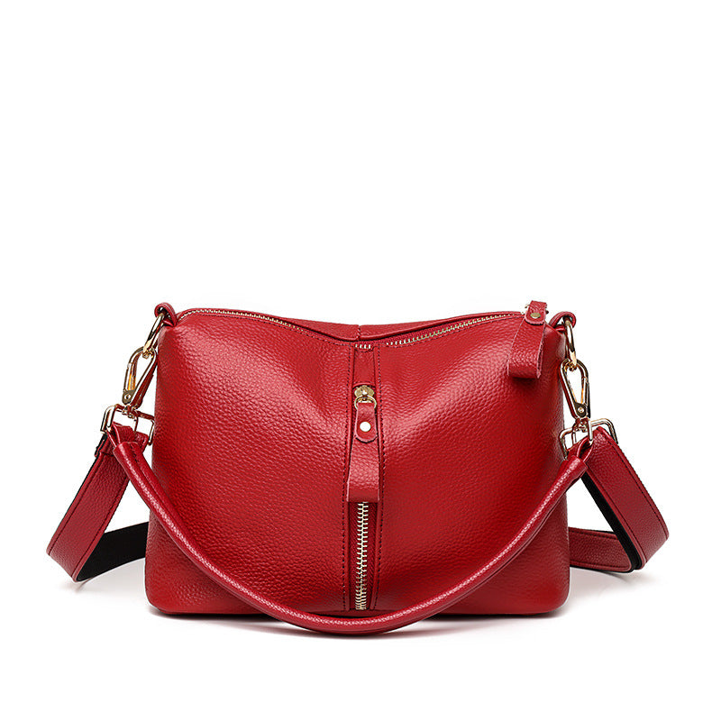 Women's Simple Large Capacity Cowhide Fashion Popular Shoulder Bags