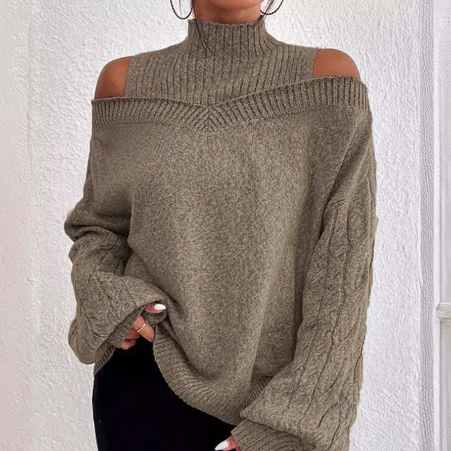 Women's Fashion Mock Neck Loose Large Sweaters