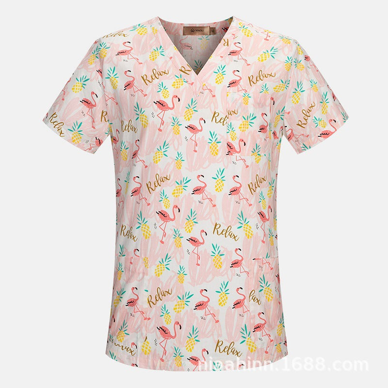 Women's & Men's & Cartoon Printed T-shirt For Surgical Gown Uniform