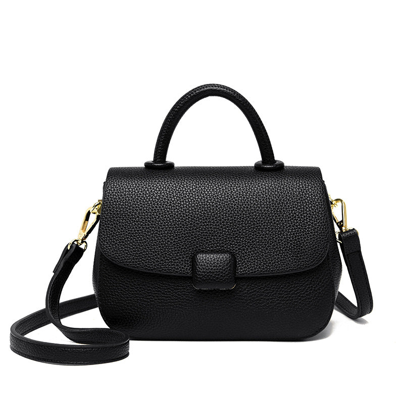 Women's Retro Solid Color Simple Soft Leather Textured Shoulder Bags