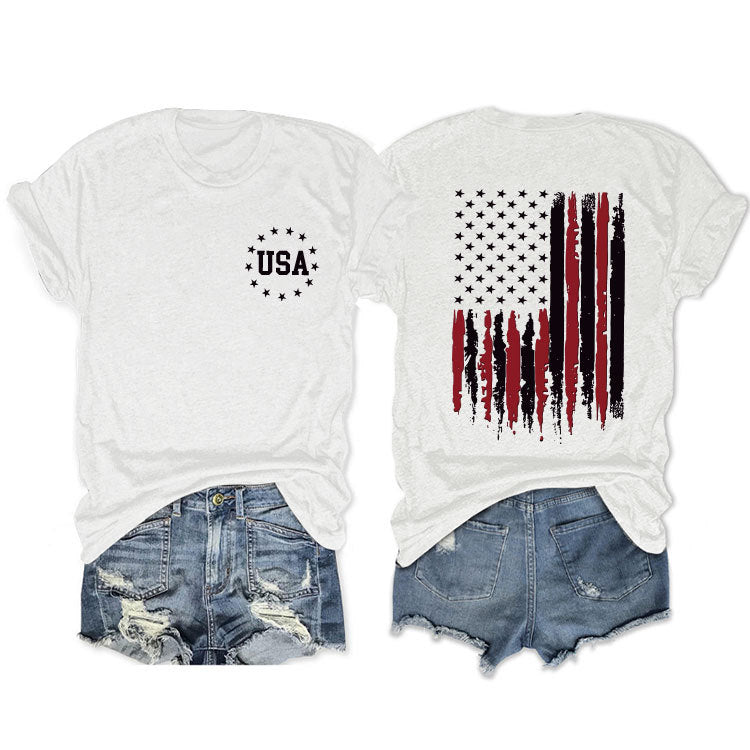 Women's Flag Summer Sleeve Fashion T-shirt Blouses