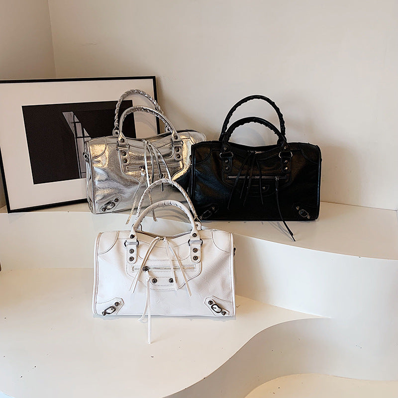 Women's Niche Rivet Motorcycle Hot High-grade Large Bags