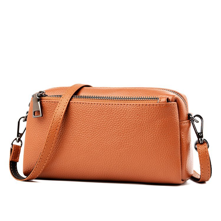 Mobile Genuine Cowhide Retro Trendy Single Spring Shoulder Bags