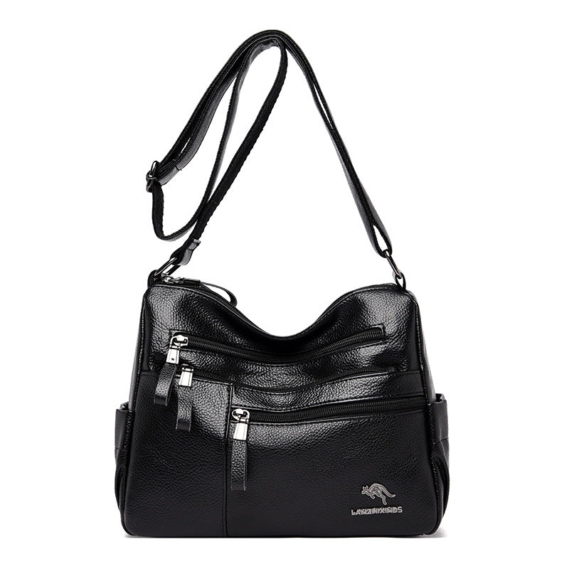 Women's Mom Soft Leather Versatile Large Capacity Crossbody Bags