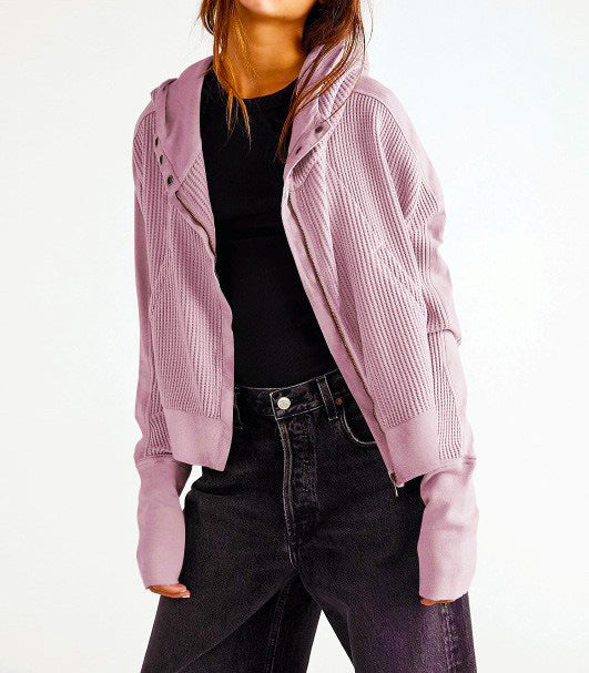 Women's Long Sleeve Pullover Zipper Trendy Hoodie Sweaters