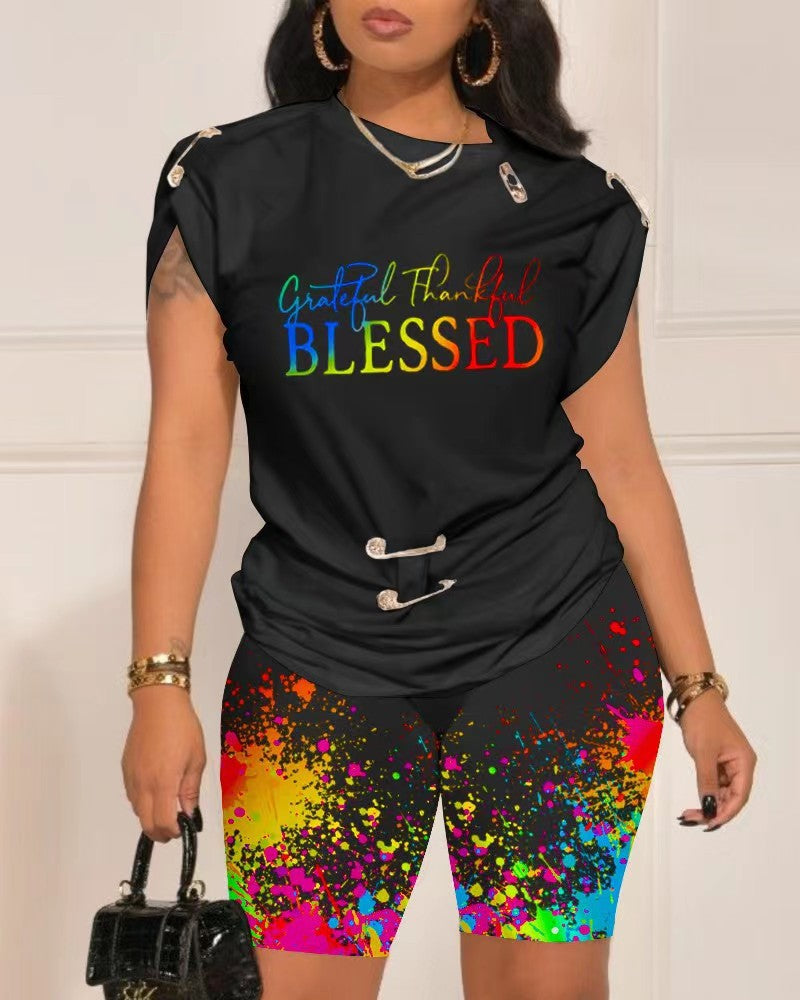 Summer Fashion Casual Design Pin Digital Suits