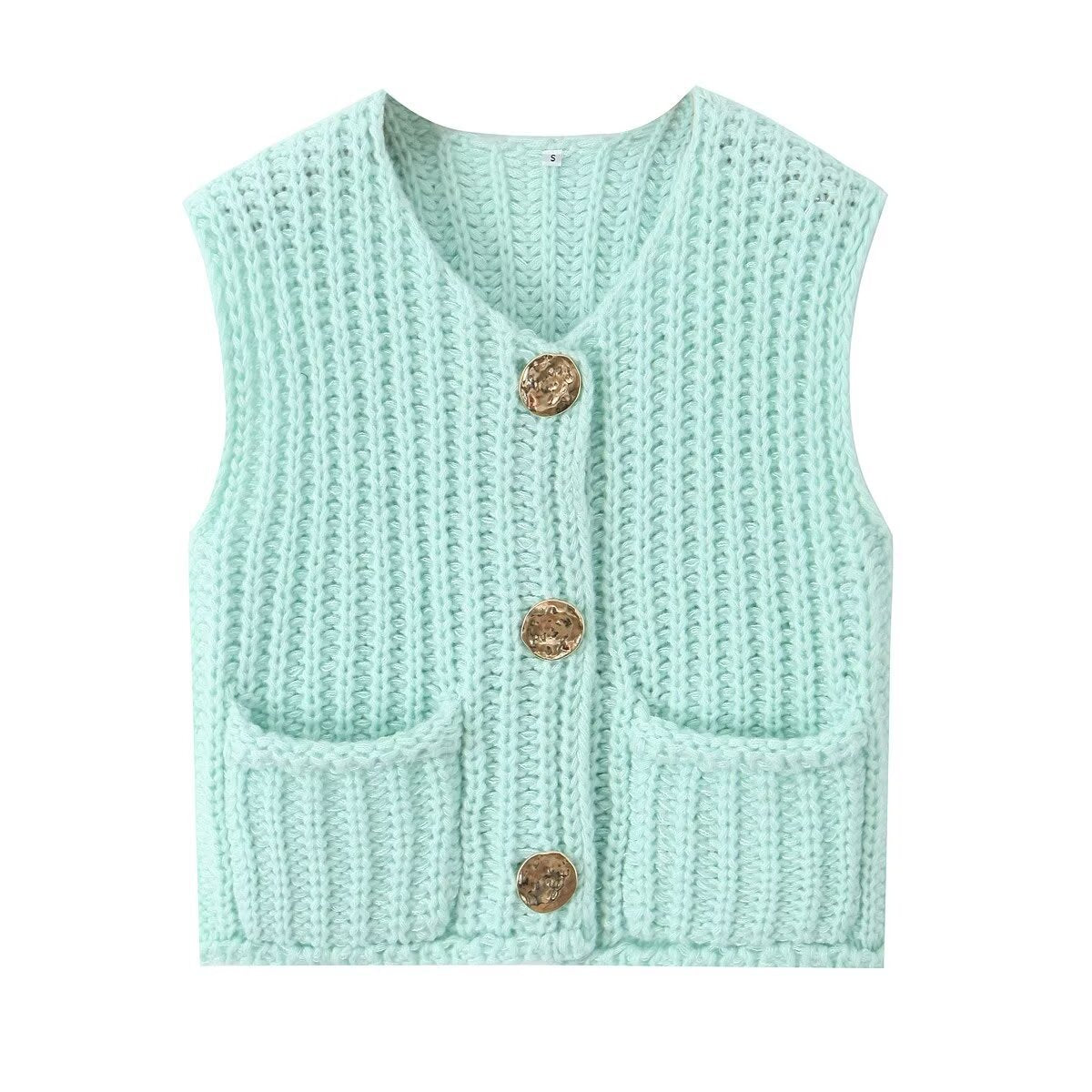 Women's Summer Street Fashion Thick Needle Knitted Vests