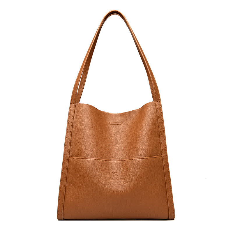 Women's Quality Kangaroo Leather Fashion Large Capacity Bucket Bags