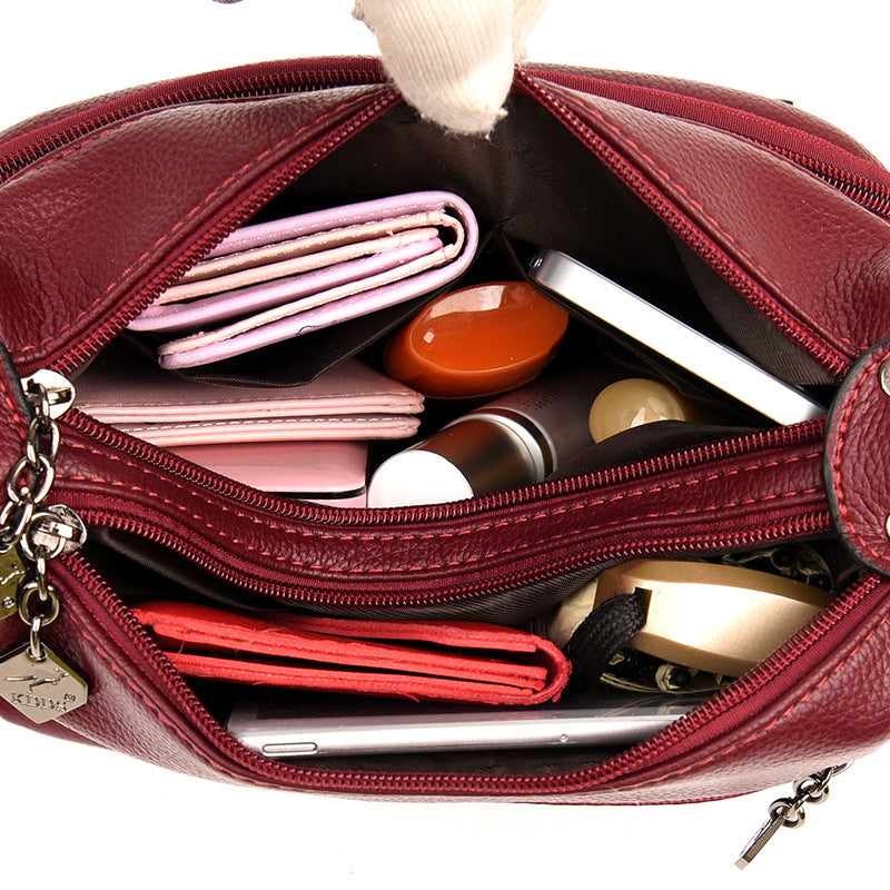 Women's Korean Fashion Soft Leather Mother Crossbody Bags