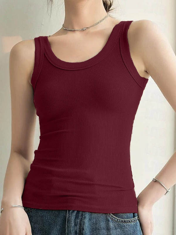 Women's Sportswear Polyester Commute Style Sleeveless Slim Tops