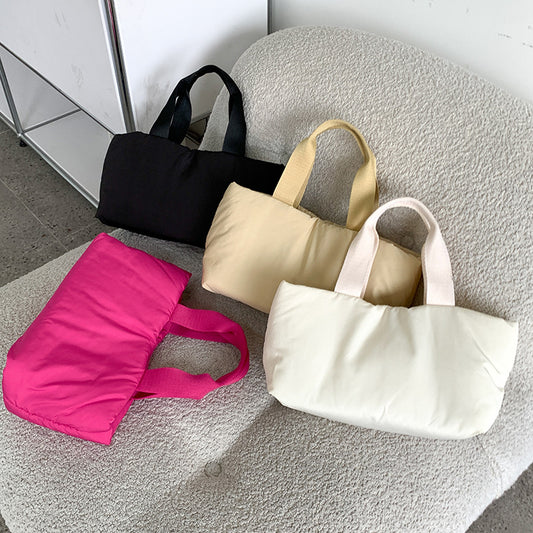 Women's Korean Style Solid Color Large Capacity Handbags