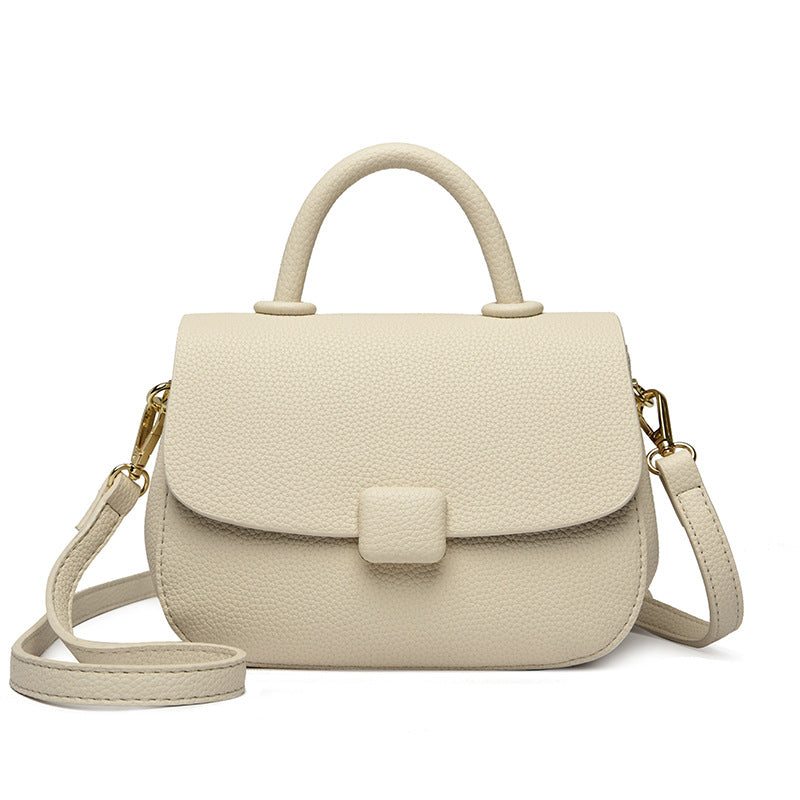 Women's Retro Solid Color Simple Soft Leather Textured Shoulder Bags