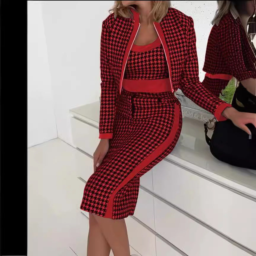 Women's Style Fresh Sweet Slim Fit Printed Suits