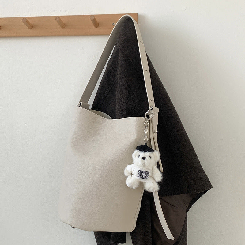 Women's Retro Classic Solid Color Fashion Large Capacity Bucket Bags