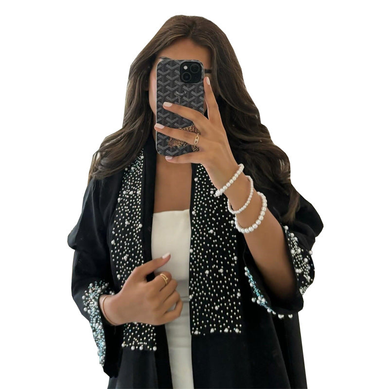 Women's Graceful Rhinestone Fashion Robe Commuter Clothing