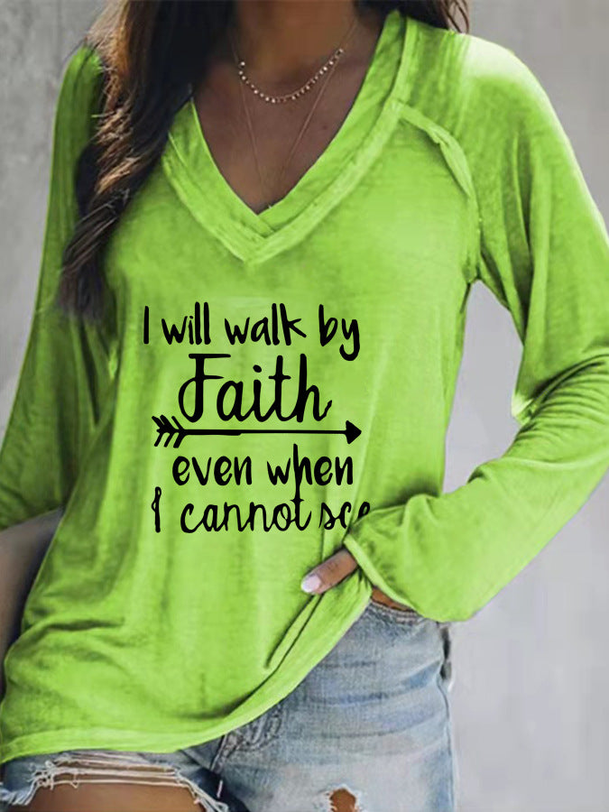 Women's Spring Printed Long-sleeved T-shirt For Sweaters