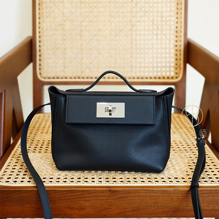 Women's Versatile Genuine Leather Cowhide Kelly Handbags