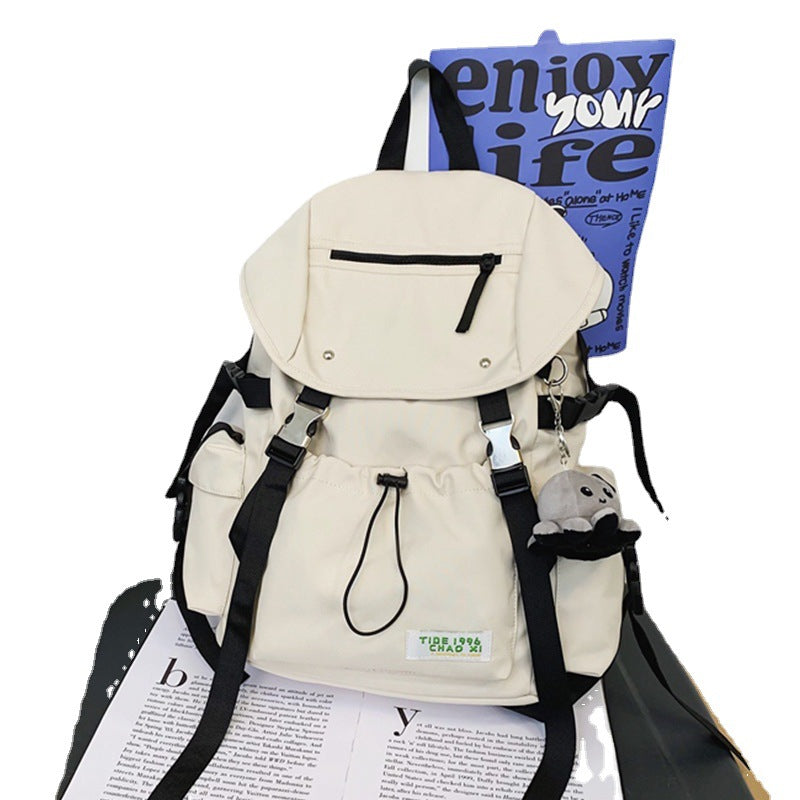 Men's Capacity Solid Color Trendy College Couple Backpacks