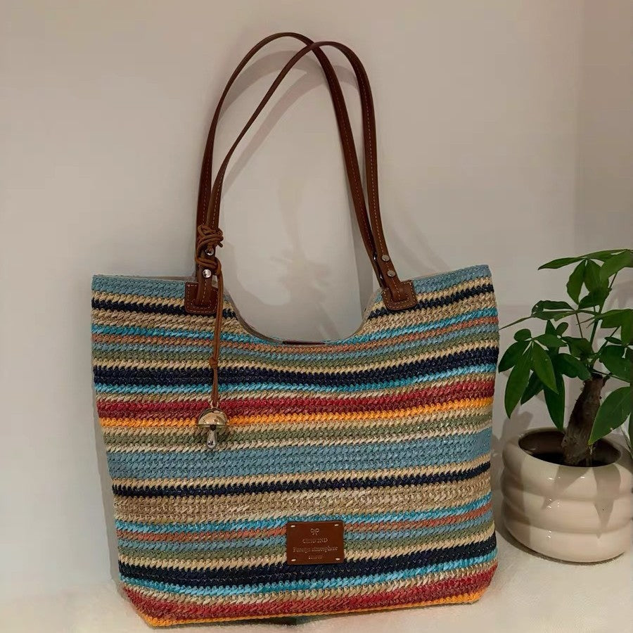 Women's South Wind Sunshine Summer Woven Underarm Shoulder Bags
