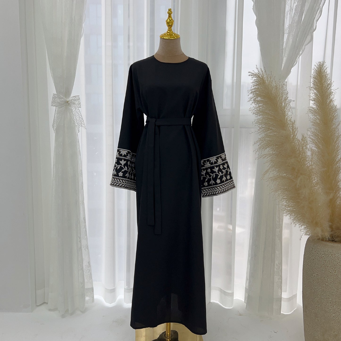 Slouchy Turkish Embroidery Elegant Dress Robe Clothing