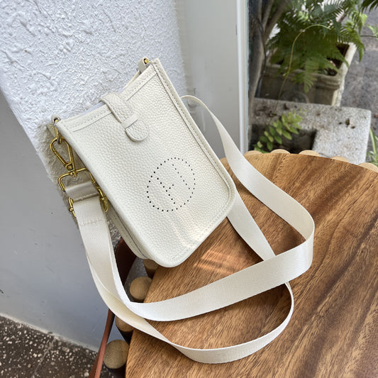 Women's Mobile Leather Hollow Lychee Pattern Crossbody Bags