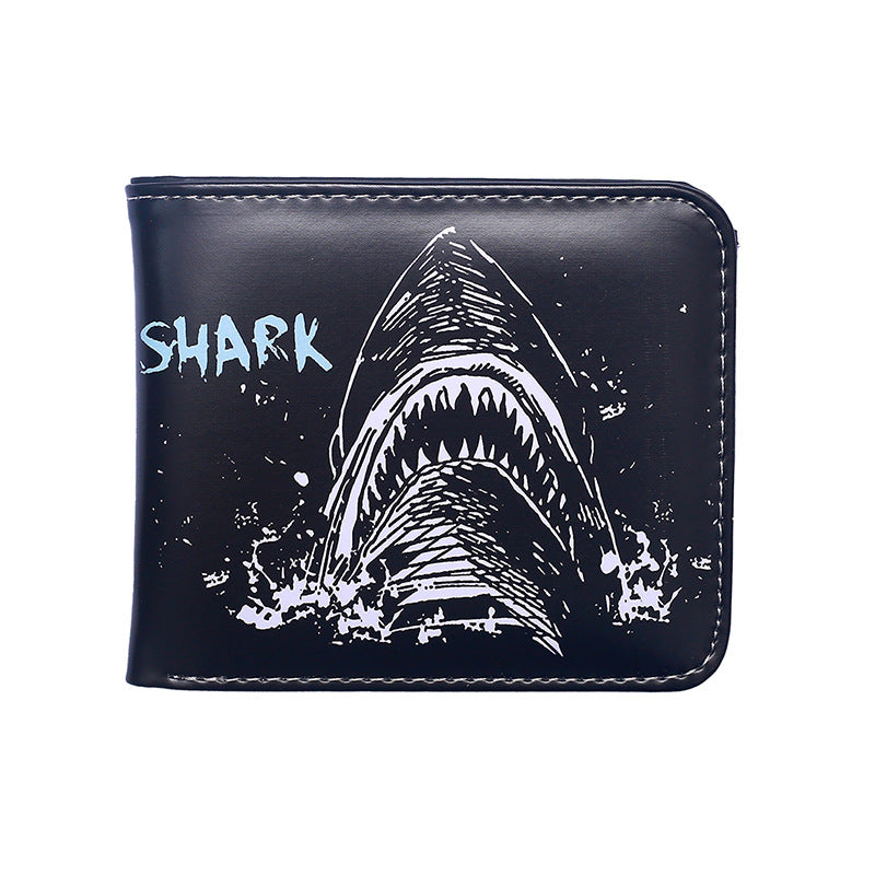Women's & Men's Shark Short Vintage Animal Print Zipper Coin Purses