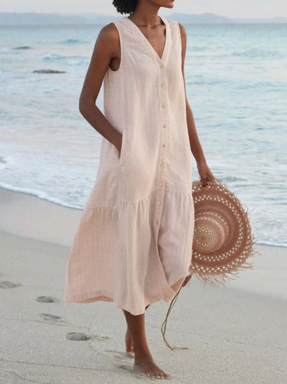 Cotton Strap Type Temperament Commute Trendy Dress Dresses