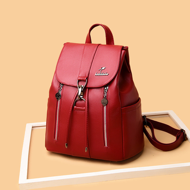 Women's Korean Style Fashion Soft Leather Backpacks