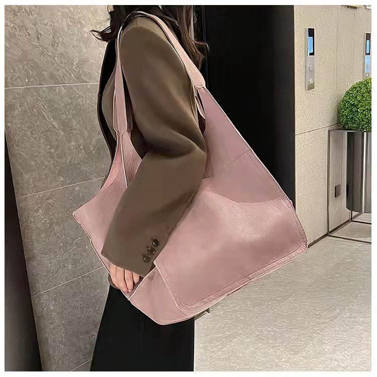 Women's Retro Simple Big Soft Leather Large Shoulder Bags