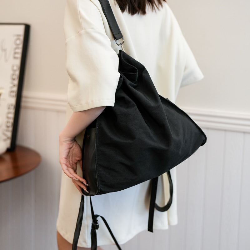 Women's Korean Large Capacity Underarm Canvas Bucket Bags