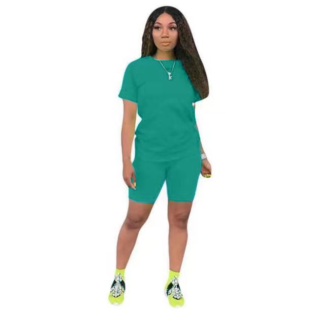Color Model Solid Sports Casual Two-piece Suits