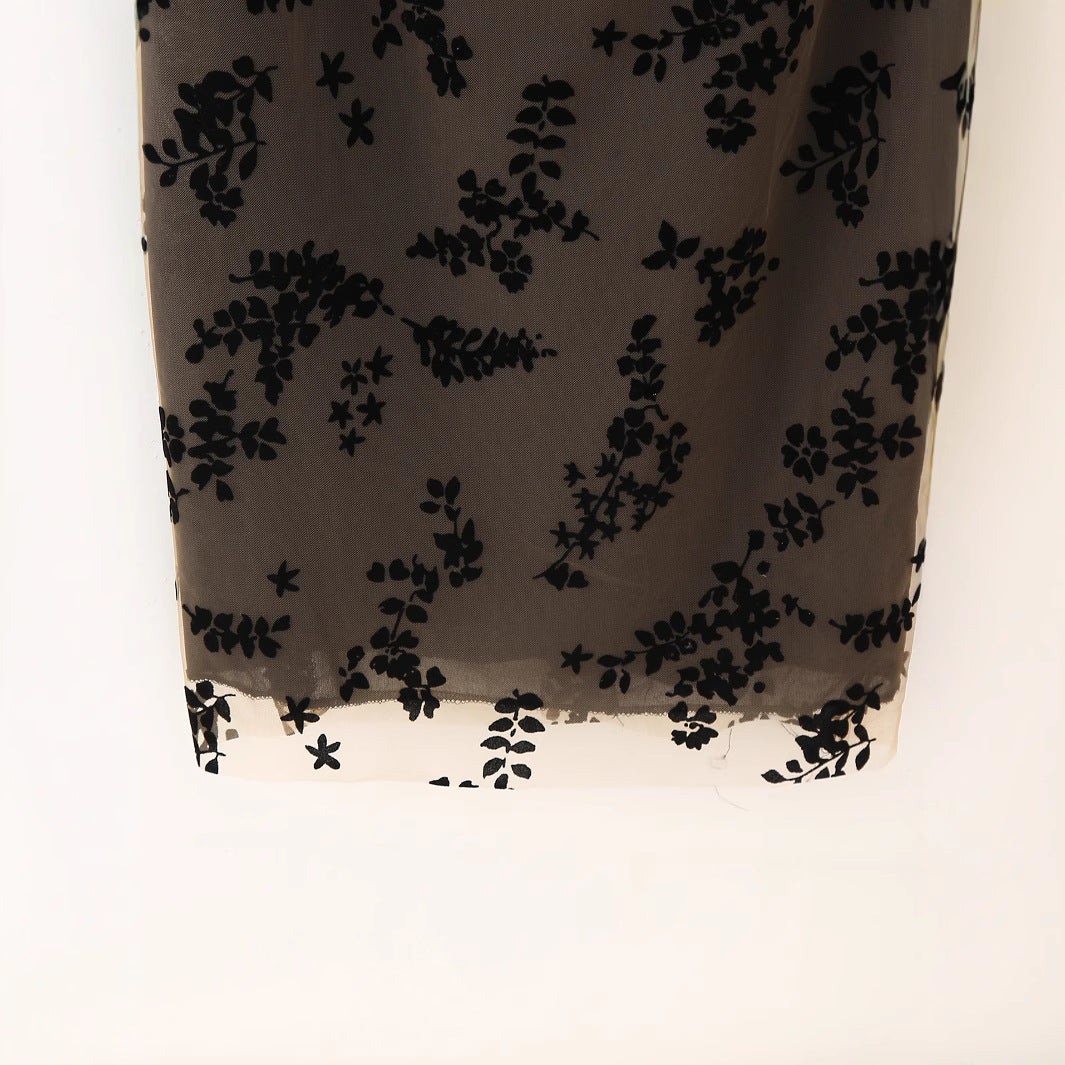 Winter Sexy Burning Flower Print Stitching Dresses