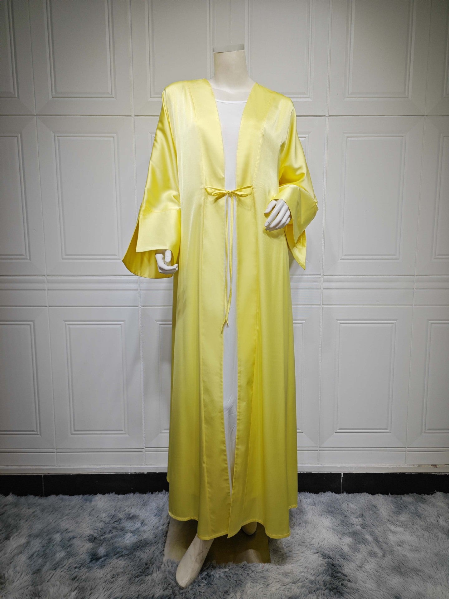 Muslim Robe Fashion Satin Soft Dress Clothing