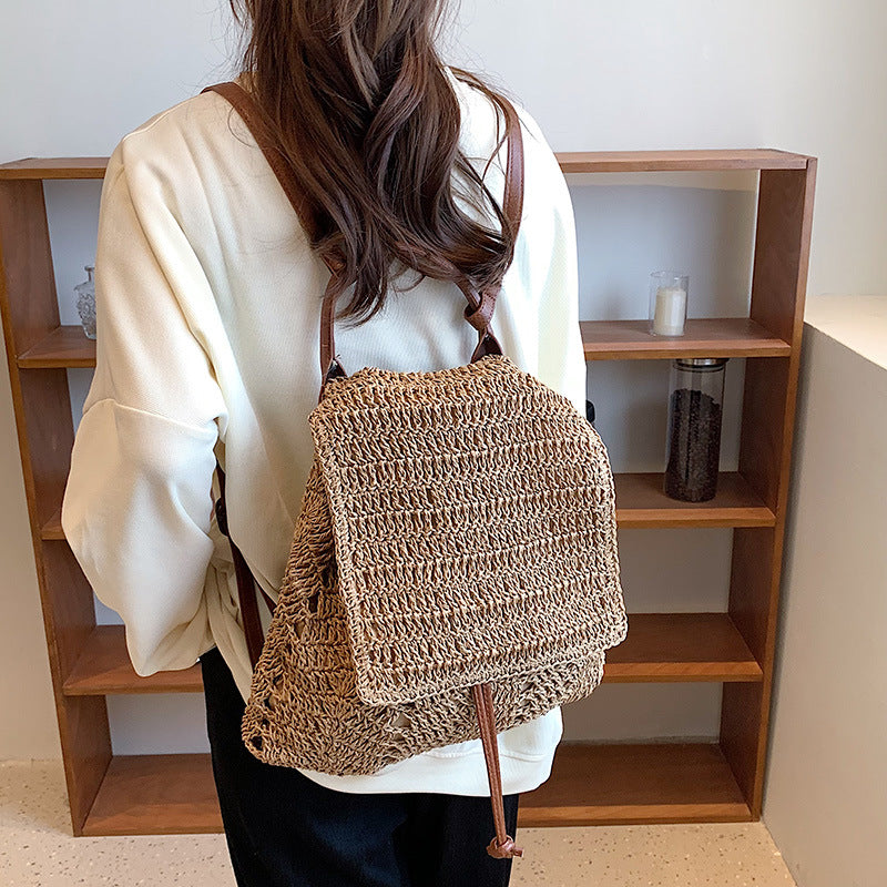 Women's Mori Style Single Straw Fashion Woven Bags