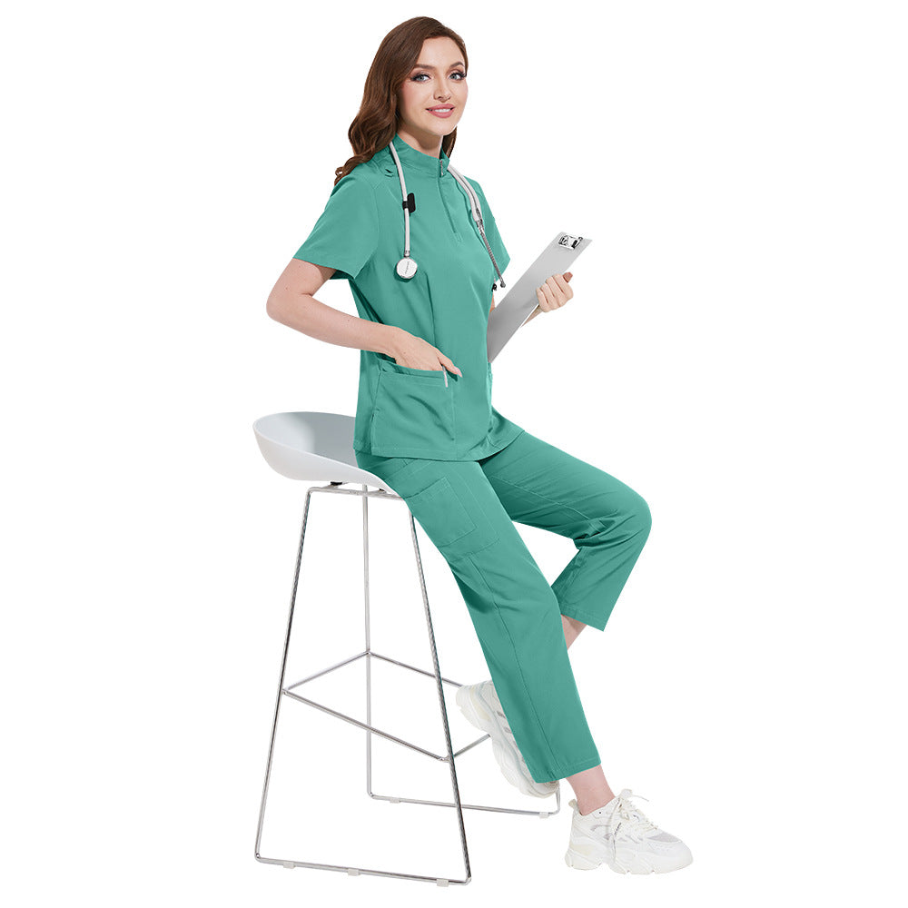Women's Stand Collar Nurse Work Clothes Hand Uniform