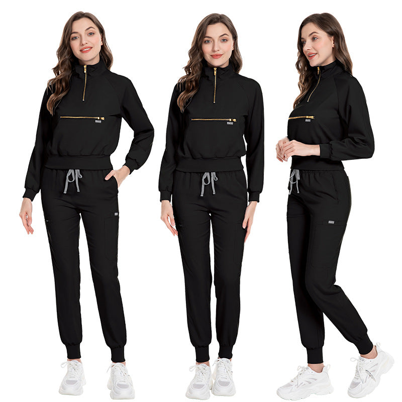 Women's & Men's Sleeve Casual Jogging Surgical Gown Split Hospital Suits