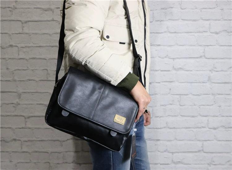 Men's Style Retro Soft Leather Trendy Fashion Men's Shoulder Bags