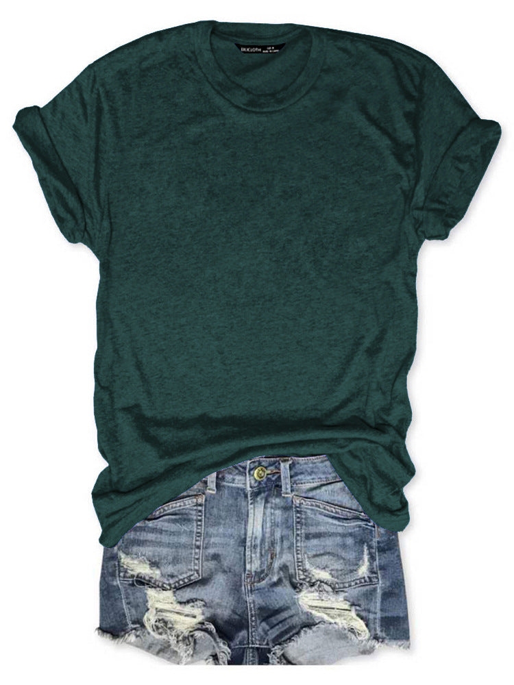 Women's Heat Transfer Patch Casual Round Neck Blouses