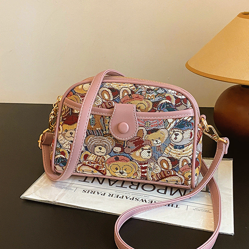 Canvas Summer Fresh Sweet Style Mobile Women's Messenger Bag
