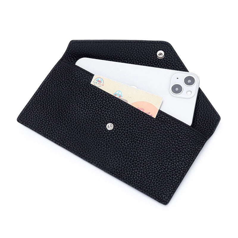Women's Real Leather Long Large Capacity Pure Card Holder