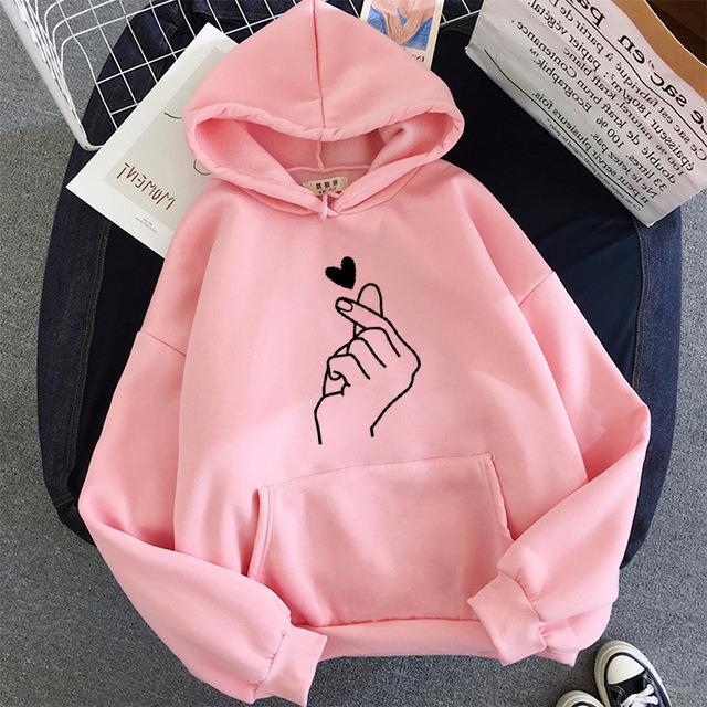 Pretty Fleece-lined Hoodie Unisex Wear Loose Sweaters