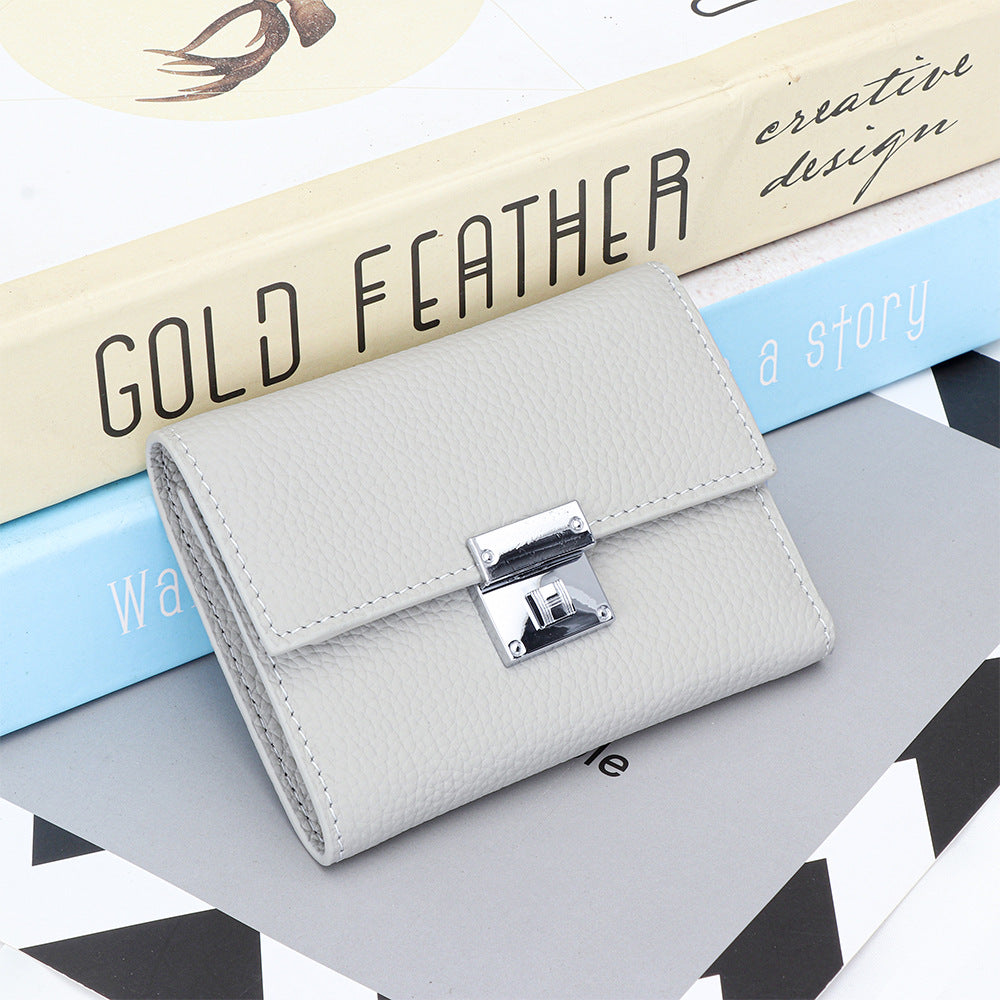 Women's Pure Top Layer Cowhide Short Fashion Ladies Wallets