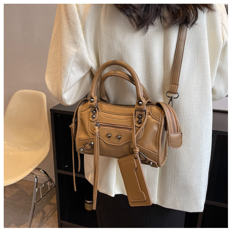 Women's Motorcycle Retro Rivet Pillow Fashion Trendy Crossbody Bags