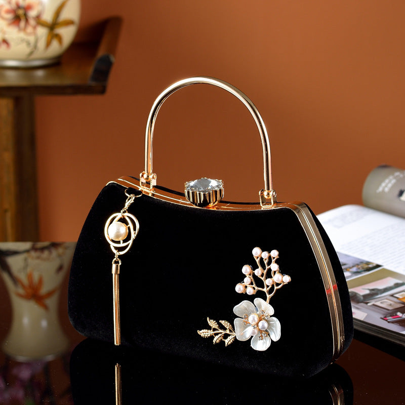 Women's Pendant Diamond Veet Portable Banquet Dress Handbags