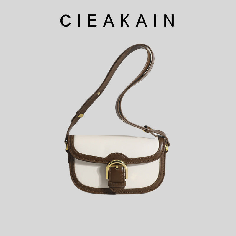 Women's Saddle Korean Retro Design French Shoulder Bags
