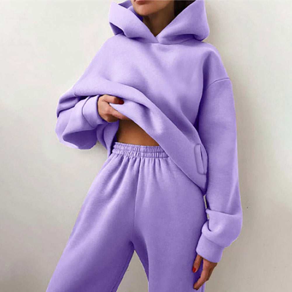Women's Solid Color Casual Fashion Sports Trousers Suits