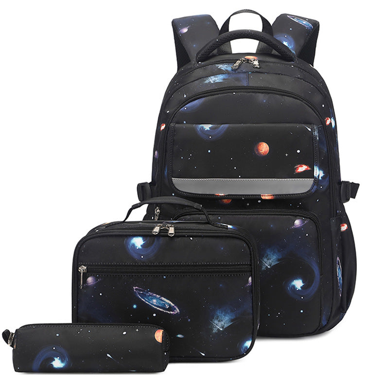 Children's Large Capacity Starry Sky Printed Three-piece Elementary School Students' Schoolbags