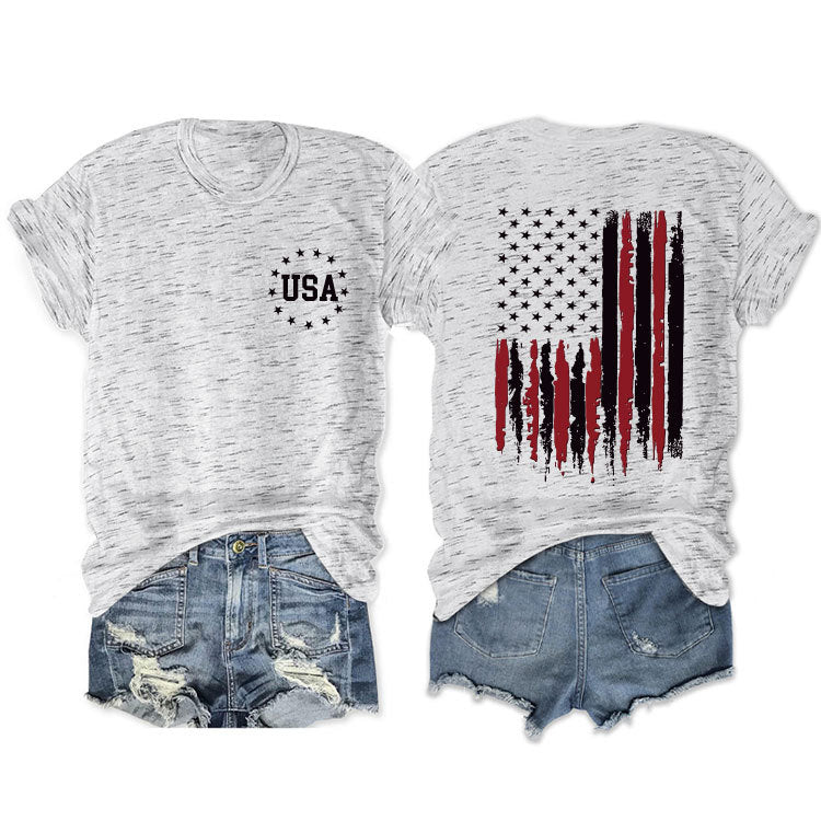 Women's Flag Summer Sleeve Fashion T-shirt Blouses