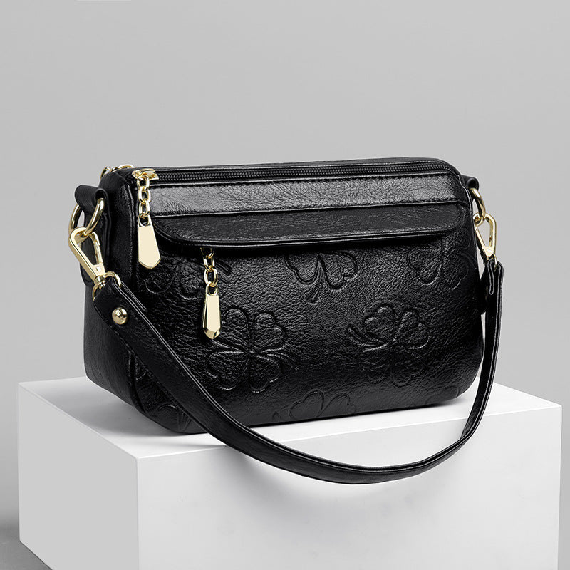 Women's Korean Style Fashion Mom Texture Soft Shoulder Bags