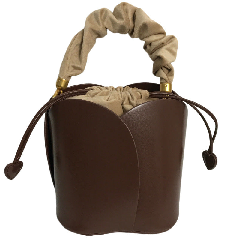 Women's Style Hand Holding Retro Flower Drawstring Handbags